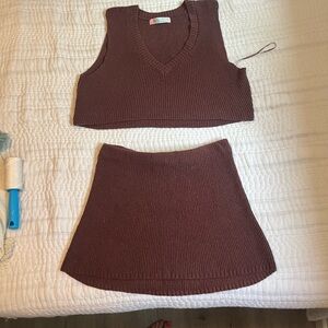 Free People Chocolate Brown Knit Tank